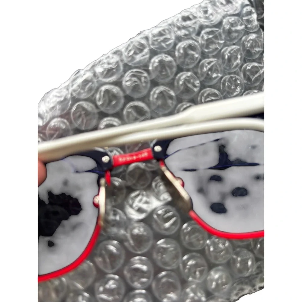 Thom Browne Sunglasses 52mm Navy Red White TB-711-D Clubmaster Square Eyewear